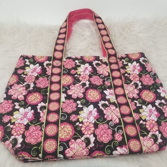 Quilted Tote Pink Floral Bag Boho - Picture 7 of 10